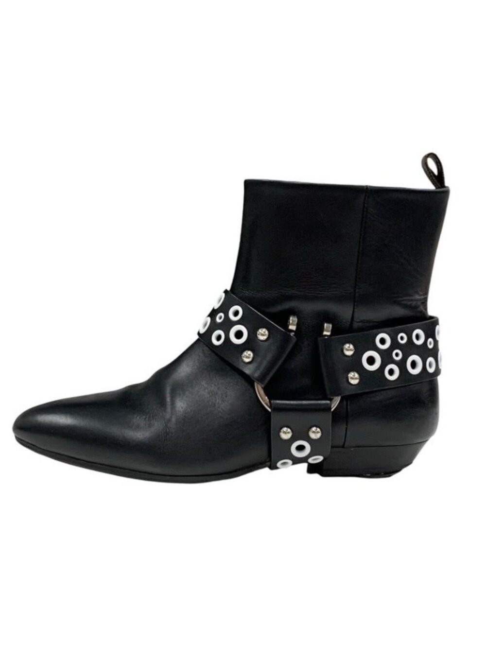 Louis Vuitton Rhapsody Line Boots Short Shoes Leather Black White Hole - Picture 3 of 9